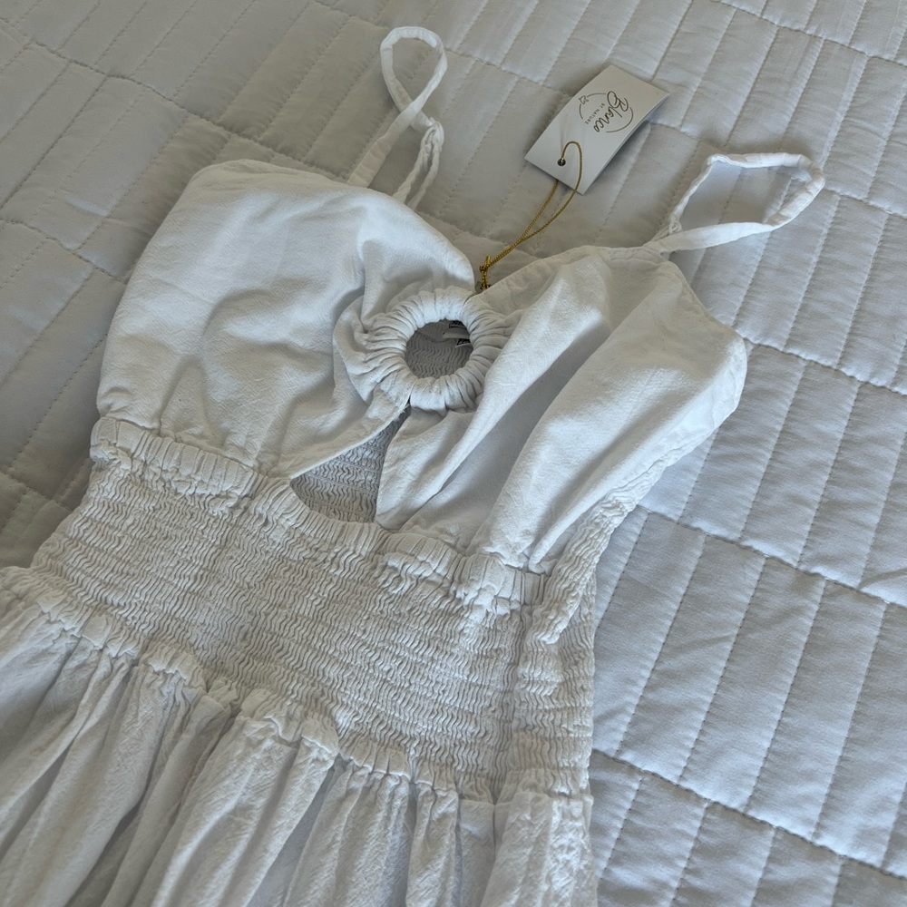 White Maxi Sundress with Knot Front - Picture 6 of 6